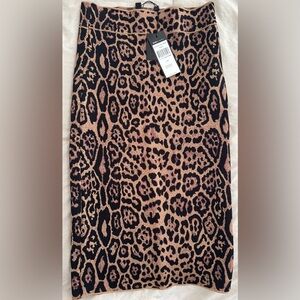 Bnwt*BCBGMaxAzria Black and Brown Leopard Pencil Skirt